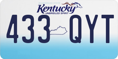 KY license plate 433QYT