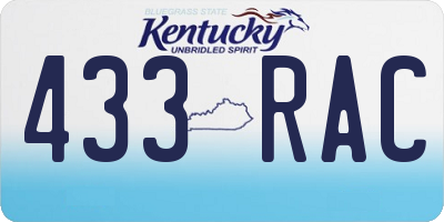 KY license plate 433RAC