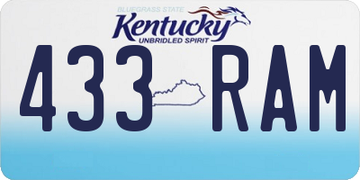 KY license plate 433RAM