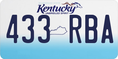 KY license plate 433RBA