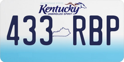 KY license plate 433RBP