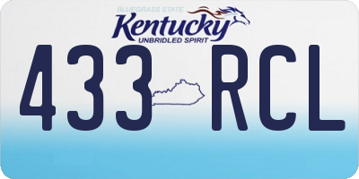 KY license plate 433RCL