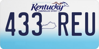 KY license plate 433REU