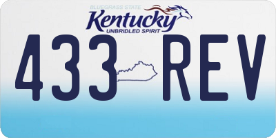 KY license plate 433REV
