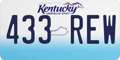 KY license plate 433REW