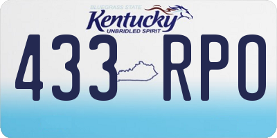 KY license plate 433RPO
