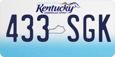 KY license plate 433SGK