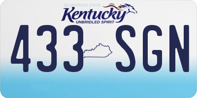 KY license plate 433SGN