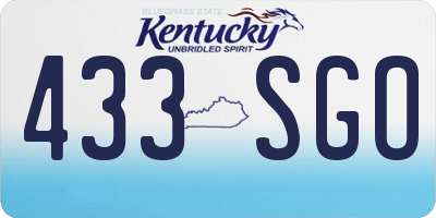 KY license plate 433SGO