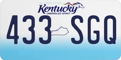 KY license plate 433SGQ