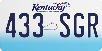 KY license plate 433SGR