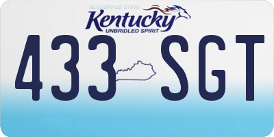 KY license plate 433SGT
