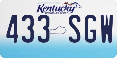 KY license plate 433SGW