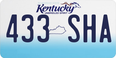 KY license plate 433SHA