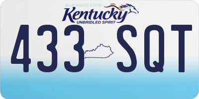 KY license plate 433SQT