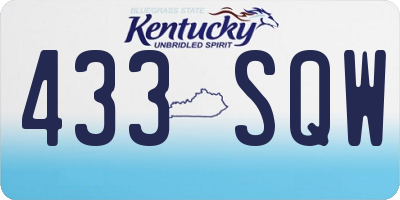 KY license plate 433SQW