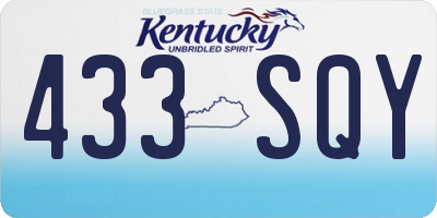 KY license plate 433SQY