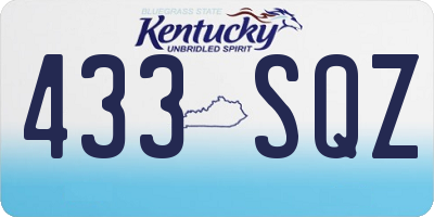 KY license plate 433SQZ
