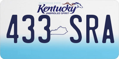 KY license plate 433SRA