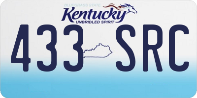KY license plate 433SRC