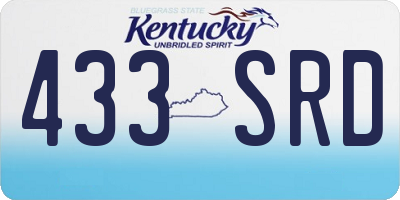 KY license plate 433SRD