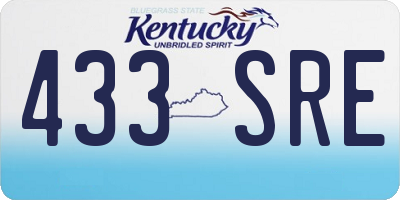 KY license plate 433SRE
