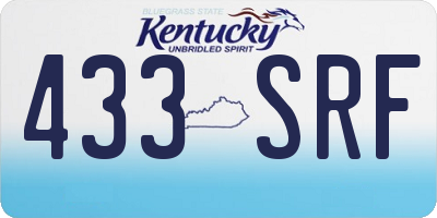 KY license plate 433SRF