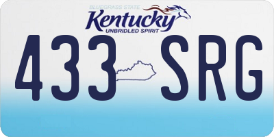 KY license plate 433SRG