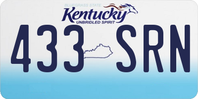 KY license plate 433SRN