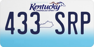KY license plate 433SRP