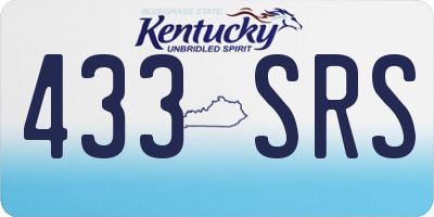 KY license plate 433SRS