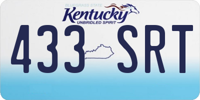 KY license plate 433SRT