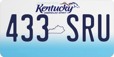KY license plate 433SRU