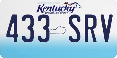 KY license plate 433SRV
