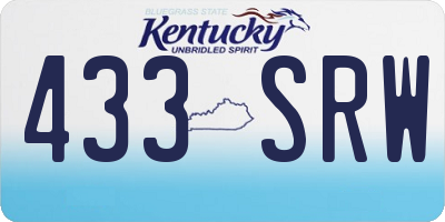 KY license plate 433SRW