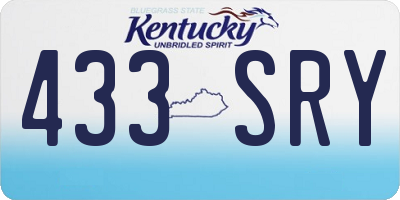 KY license plate 433SRY
