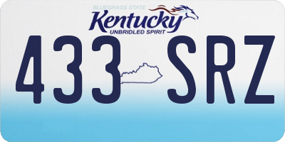 KY license plate 433SRZ