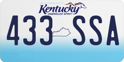 KY license plate 433SSA