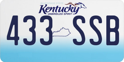 KY license plate 433SSB