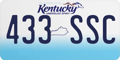 KY license plate 433SSC