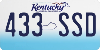 KY license plate 433SSD