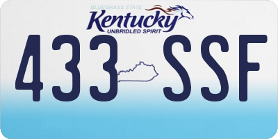 KY license plate 433SSF