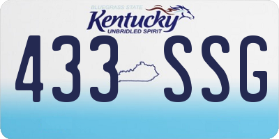 KY license plate 433SSG
