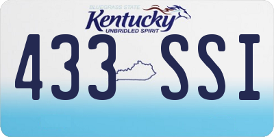 KY license plate 433SSI