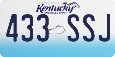 KY license plate 433SSJ