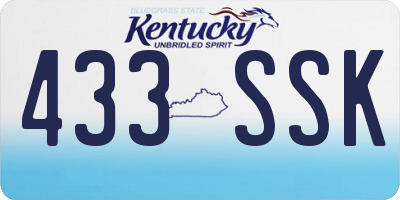 KY license plate 433SSK