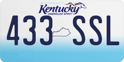 KY license plate 433SSL
