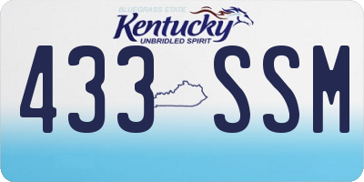 KY license plate 433SSM