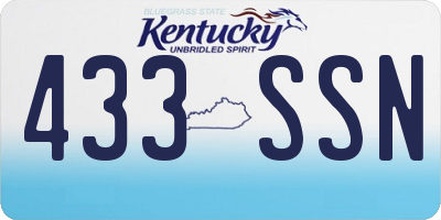 KY license plate 433SSN