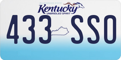 KY license plate 433SSO